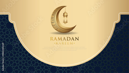 Elegant Ramadan Kareem Crescent Moon background