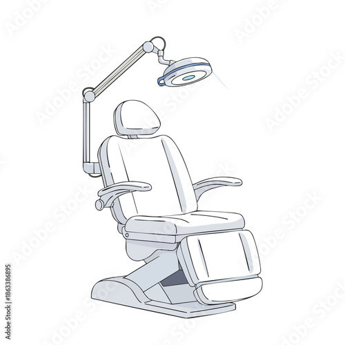 Medical Examination Chair with Adjustable Lamp.