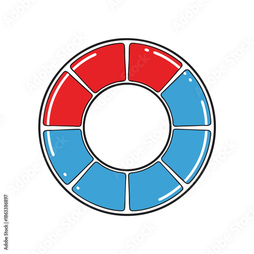 Colorful Lifebuoy Illustration for Water Safety and Emergency Assistance.