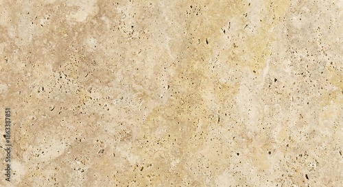 Beige Travertine stone texture background, natural porous surface with rustic matte finish, mediterranean style.