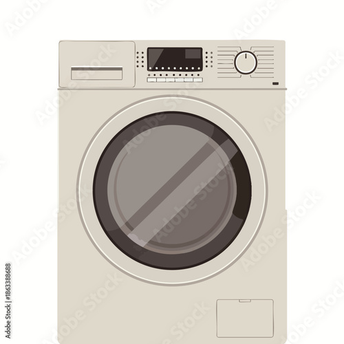 Modern Front-Load Washing Machine for Laundry and Cleaning Tasks.