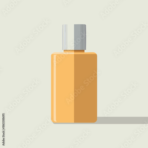 Minimalist Perfume Bottle Design with Flat Colors and Simple Shape.