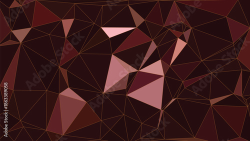 Dark Low Poly Geometric Background With Triangular Shapes And Elegant Gradient Vector Illustration