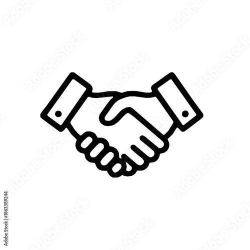 Human AI collaboration teamwork rounded line icon (vector)