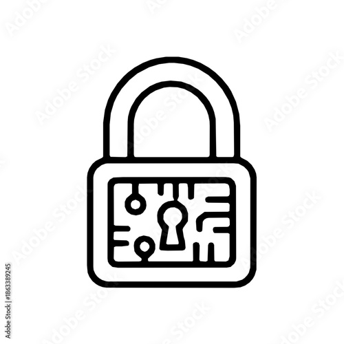 AI data privacy security training outline icon (vector)
