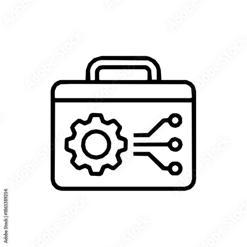 AI tool selection and software procurement icon (vector)