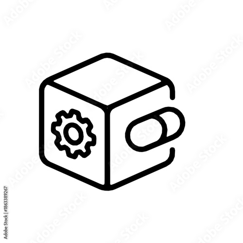 Customized AI model solution rounded line icon (vector)