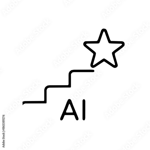 Future AI upskilling career growth outline icon (vector)