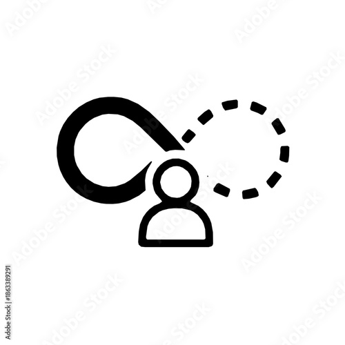 Human-in-the-loop AI collaboration rounded icon (vector)