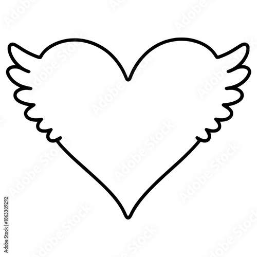 Wallpaper Mural heart with wings Torontodigital.ca