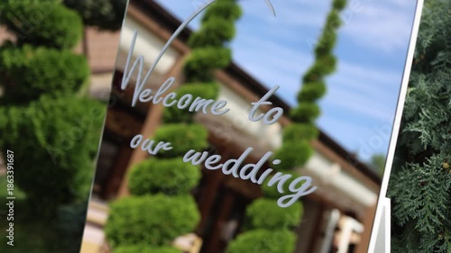 Welcome sign on a wedding