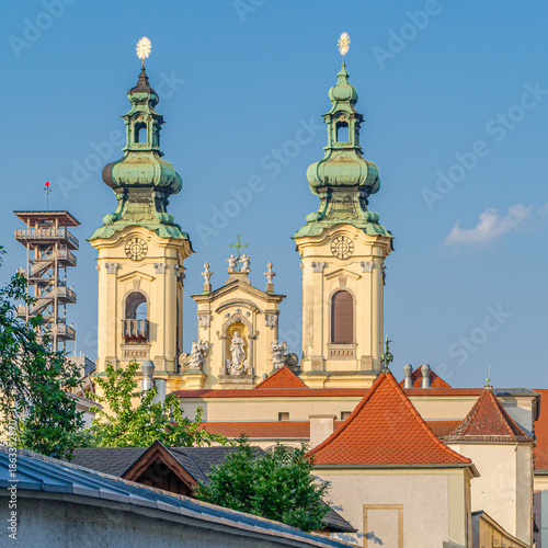 The Baroque Ursuline Church in Linz, Austria
