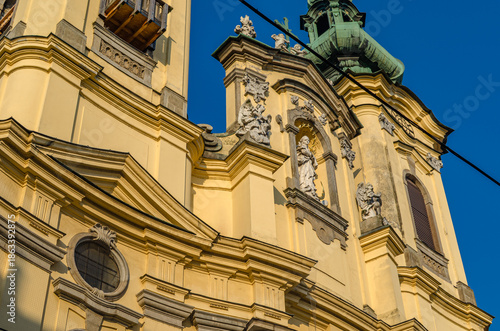 The Baroque Ursuline Church in Linz, Austria