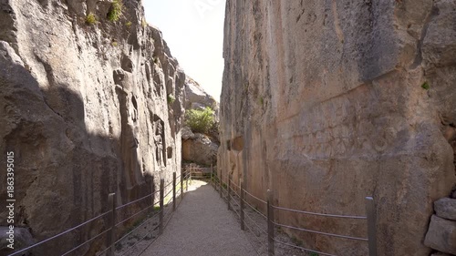 View of Yazilikaya sanctuary near the ancient city of Hattusa