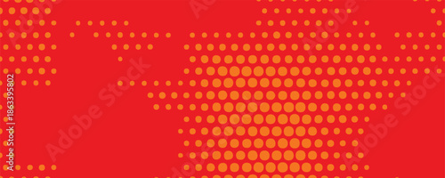 Dots halftone orange color pattern gradient texture with technology digital background. Dots pop art comics with summer background. eps10