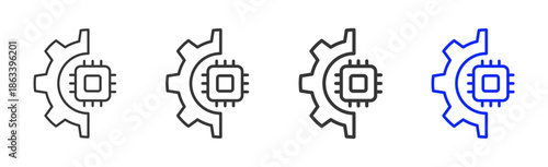 enterprise rise icon set collection creative outline style for business continuity with multiple thickness variations suitable for presentation design branding and documentation