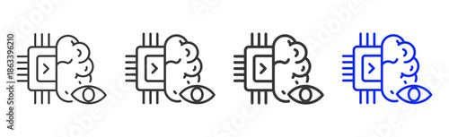 system cycle icon set collection creative outline style for business continuity with multiple thickness variations suitable for presentation design branding and documentation