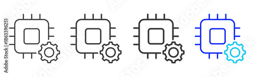 signal insight icon set collection creative outline style for business continuity with multiple thickness variations suitable for presentation design branding and documentation