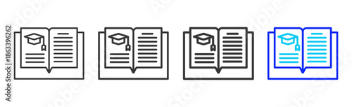 team briefcase icon set collection creative outline style for business continuity with multiple thickness variations suitable for presentation design branding and documentation