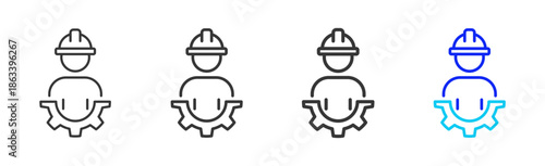 schedule check icon set collection creative outline style for business continuity with multiple thickness variations suitable for presentation design branding and documentation