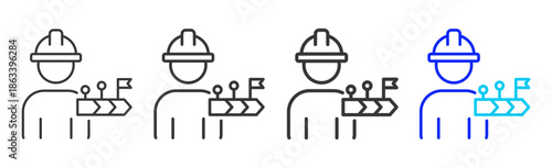 product time icon set collection creative outline style for business continuity with multiple thickness variations suitable for presentation design branding and documentation
