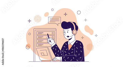 Customer service representative assisting clients with technical support and troubleshooting.