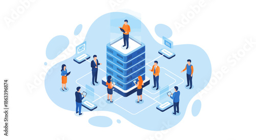 People working together to manage and maintain the server infrastructure.