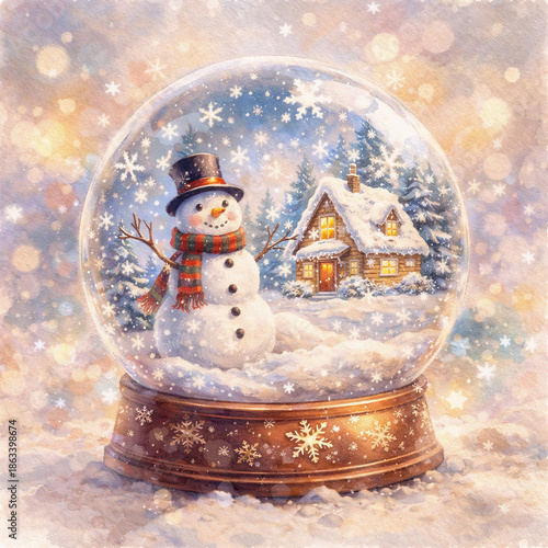 Snowman with a Christmas ball