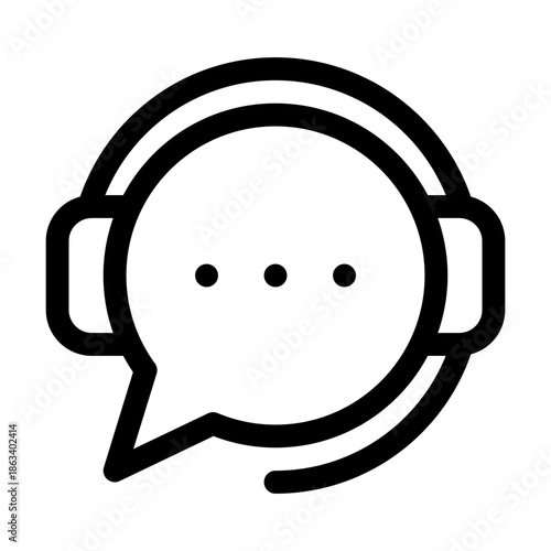 Customer Support Chat Bubble Icon for Help Desk and Communication