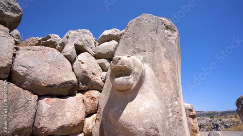 View of the Lion Gate of Hattusa capital of the Hittite civilization