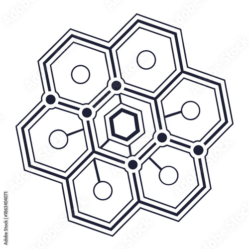 Modern hexagonal molecular structure diagram