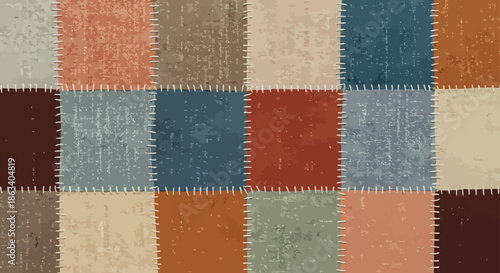 colorful fabric patchwork squares with various textures