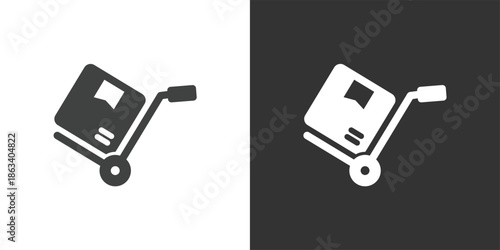 Hand Truck / Dolly icon. Solid glyph series icon