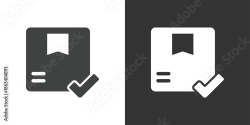Verified Package icon. Solid glyph series icon
