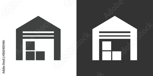 Logistics Warehouse icon. Solid glyph series icon