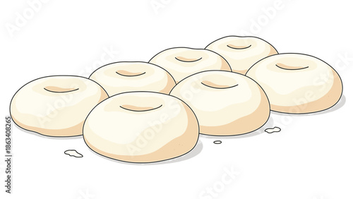 Proofed Donut Dough Puffy and Soft Flat Vector Illustration