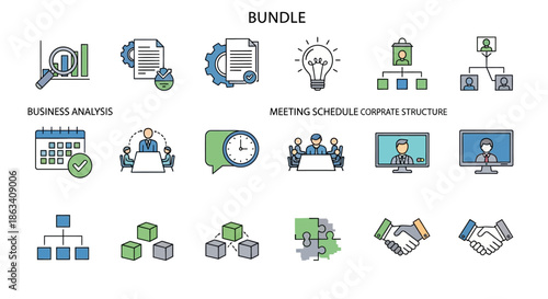 Collection of Business Icons and Graphics Set.