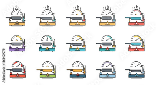 Collection of Cartoon Alarm Clocks with Guns.