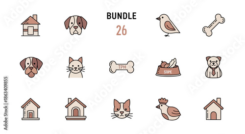 Collection of Dog and Cat Icons.