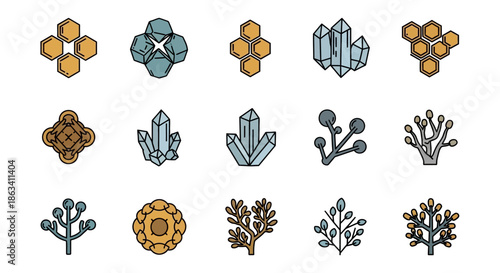Collection of Various Mineral and Crystal Illustrations.