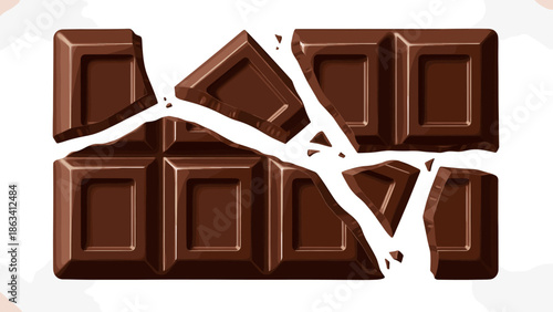 Broken Chocolate Bar: Indulgent Treat, Sweet Temptation, Decadent Delight