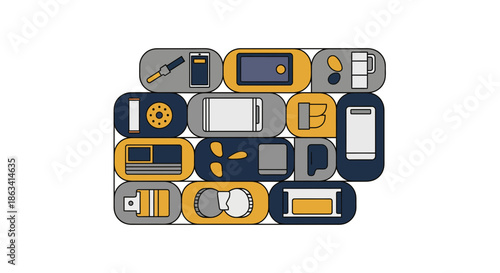 Collection of various car key fobs and remote control devices in a grid pattern.