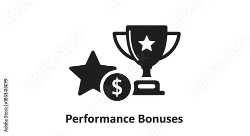 Trophy Icon with Star and Dollar Sign.