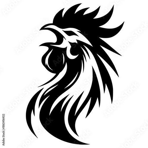 Silhouette of angry chicken