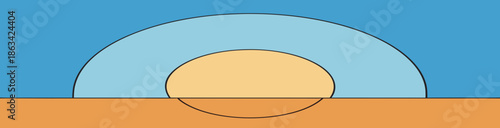 Vintage card design featuring a gold framed easter egg in the sky with clouds and a round bubble pattern window element as a decorative vector illustration symbol