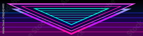 An abstract digital wallpaper featuring vibrant neon blue and purple motion lines that create a colorful glowing wave pattern over a dark black space backdrop