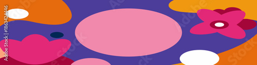 Easter bunny and eggs on a blue background with a pink heart pattern, featuring 3d glass sphere icons and a round paper frame vector illustration for a blank Valentine design