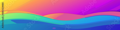 A vibrant abstract rainbow wave design features colorful motion curves and futuristic light patterns as a bright vector wallpaper illustration for a creative backdrop