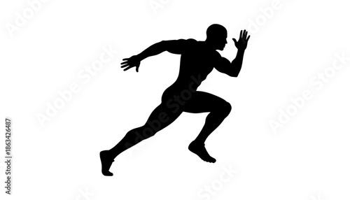 Running sprinter silhouette – dynamic sports vector illustration