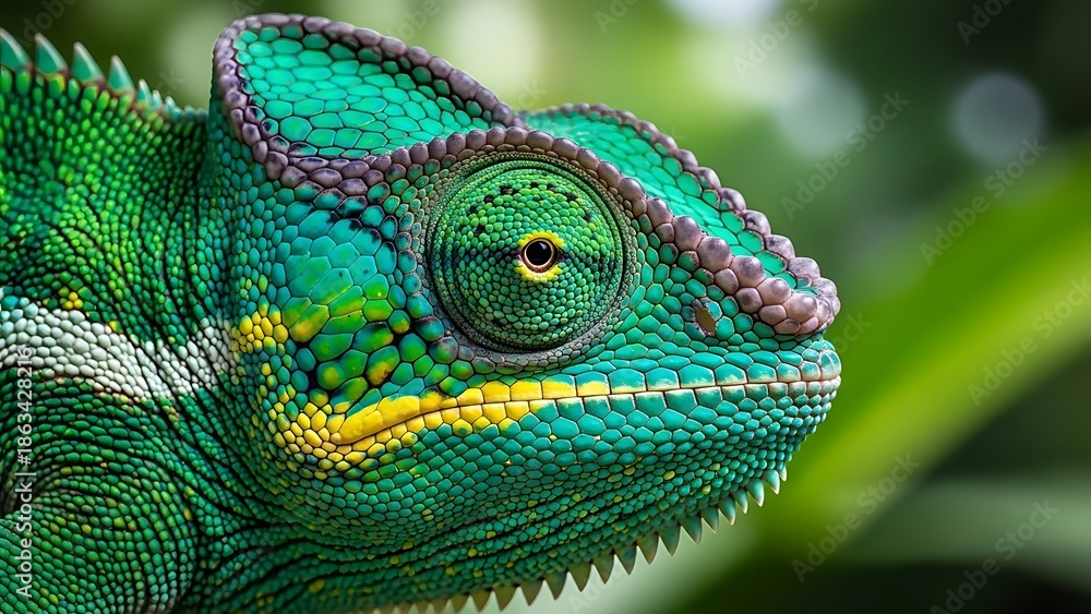 Fototapeta premium chameleon green